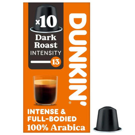 Dunkin Nespresso Compatible Capsules Dark Roast - 10 Capsules