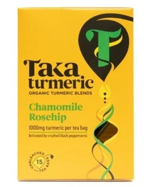 Taka Turmeric Organic Chamomile Rosehip Teabags - 15 Sachets