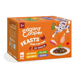 Edgard and Cooper Cat Food Pouches Feasts from the Farm Selection in Gravy - 1020g