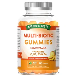 Nature's Truth Multi-Biotic 3 Live Strains + Vits C B3 B5 & B6 - 60 Gummies