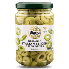 Biona Italian Sliced Green Olives in Brine Organic - 280g