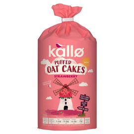 Kallo Strawberry Puffed Oat Cakes - 122g