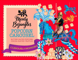 Monty Bojangles Popcorn Carousel Cocoa Dusted Truffles Gift Cube - 100g