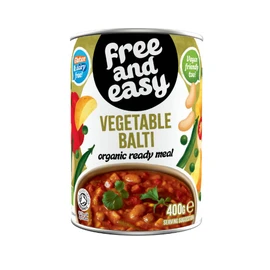 Free & Easy Organic Vegetable Balti Ready Meal - 400g