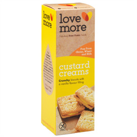 Lovemore Foods Wheat Gluten & Milk Free Custard Creams - 125g