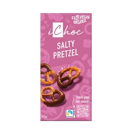 iChoc Salty Pretzel Chocolate Organic Vegan - 80g