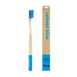 From Earth to Earth Bamboo Toothbrush Upbeat Blue Bright Blue Medium - 1 Unit