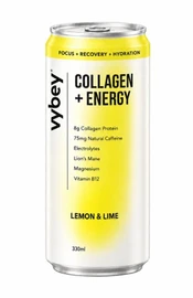 Vybey Sparkling Lemon & Lime Collagen Drink with Caffeine - 330ml