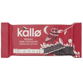 Kallo Organic Belgian Dark Chocolate Rice Cake Thins - 75g
