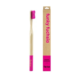 From Earth to Earth Funky Fuchsia Hot Pink Firm Bamboo Toothbrush - 1 Unit