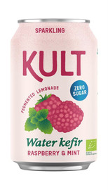 KULT Kefir Water Kefir Raspberry & Mint Zero Sugar Organic Can - 330ml