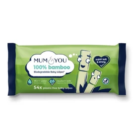 Mum & You Bamboo Wipes Super Soft & Strong Bamboo Biodegradable Baby Wipes - 54 Wipes