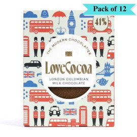 Love Cocoa Colombian Milk Chocolate London Bar - 70g (Pack of 12)