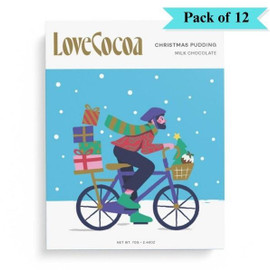 Love Cocoa Christmas Pudding Milk Chocolate Bar - 70g (Pack of 12)