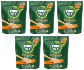Pure Via Demerara Sugar Alternative - 200g (Pack of 5)