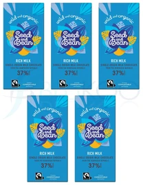 Seed & Bean Organic Dominican Rich Milk Chocolate Bar - 75g (Pack of 5)