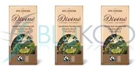 Divine Chocolate Vegan Dark Smooth Hazelnut Chocolate Bar - 90g(Pack of 3)
