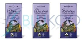 Divine Chocolate Vegan 85% Dark Fairtrade Chocolate - 90g(Pack of 3)