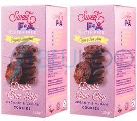 Sweet FA Organic Gluten-Free and Vegan Double Chocolate Chip Cookies - 125g(Pack of 2)