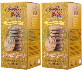 Sweet FA Organic Gluten-Free and Vegan Peanut Butter Cookies - 125g(Pack of 2)