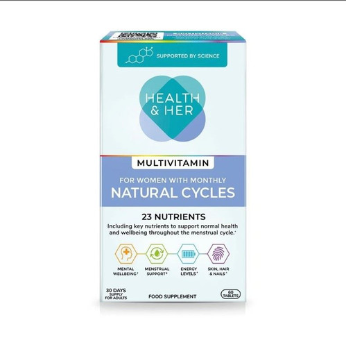 Health & Her Natural Cycles Multivitamin Support - 60 Capsules