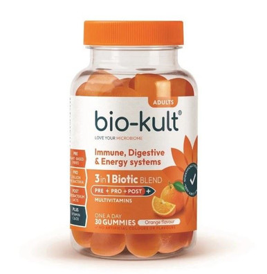 Bio-Kult 3-in-1 Biotic Blend Gummies Adults Orange 30 Gummies | Blukoo