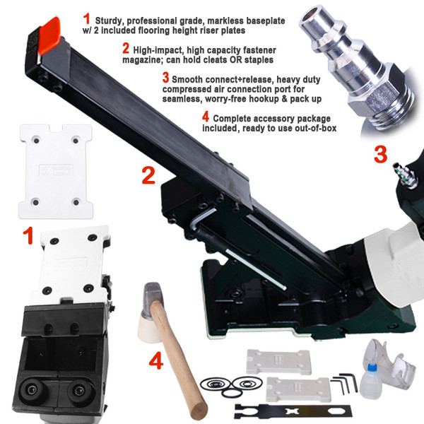 Amvent Pro-X Dual-Use Hardwood/Wood Floor Cleat Nailer + Stapler Gun