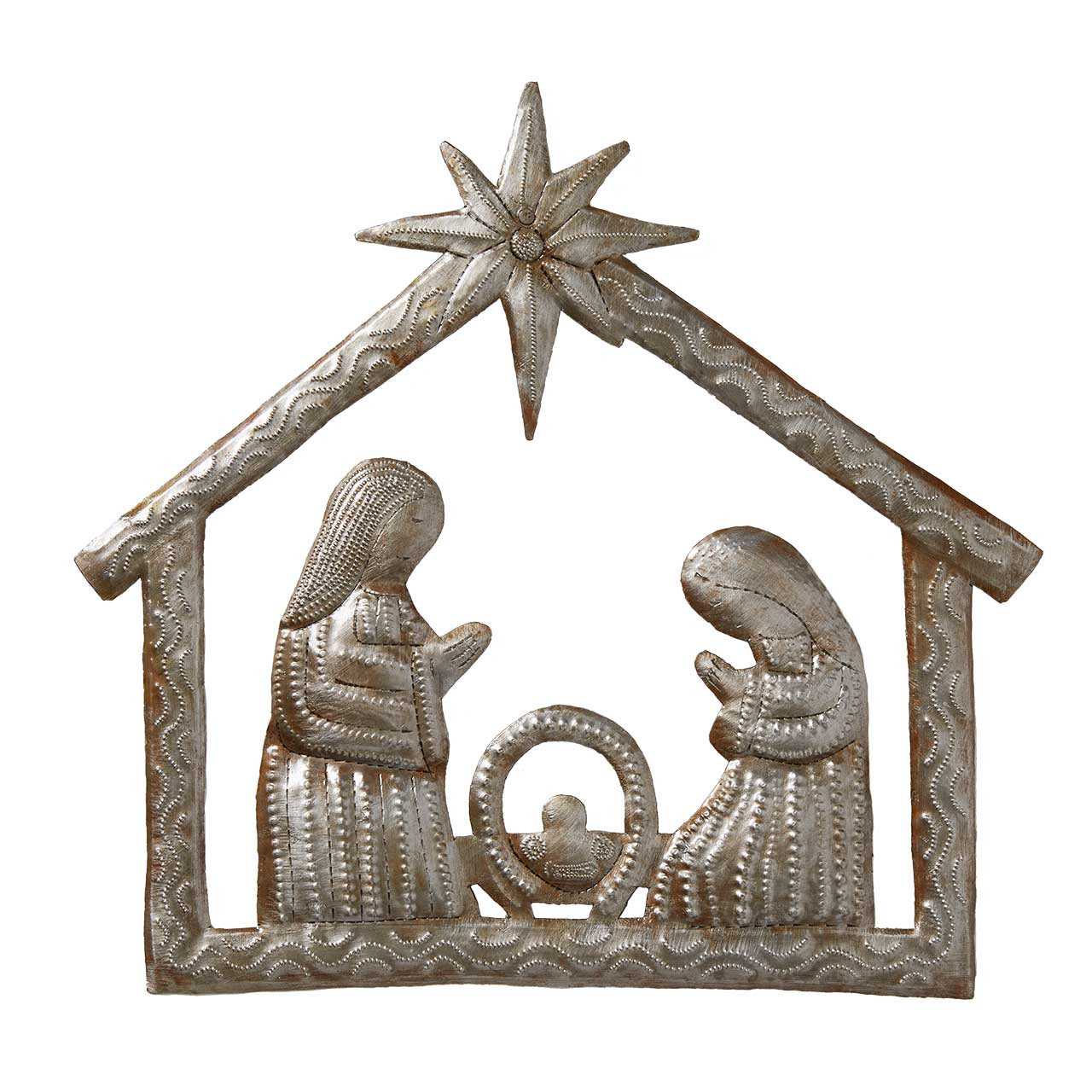 Haitian Metal Art | Recyled Metal Nativity Scene | SERRV