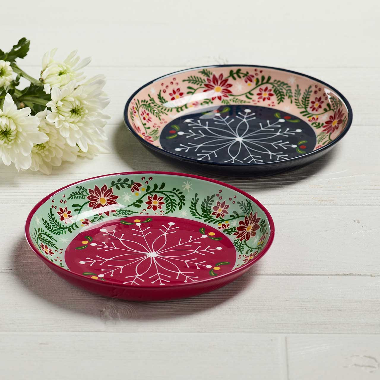 Fair Trade Christmas Serveware | Hand-Painted Plates Set