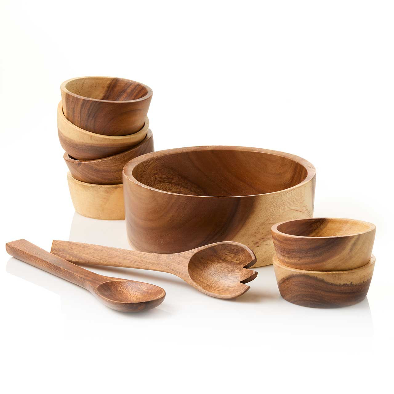 SERRV Acacia Wood Salad Set - Thumbnail 4