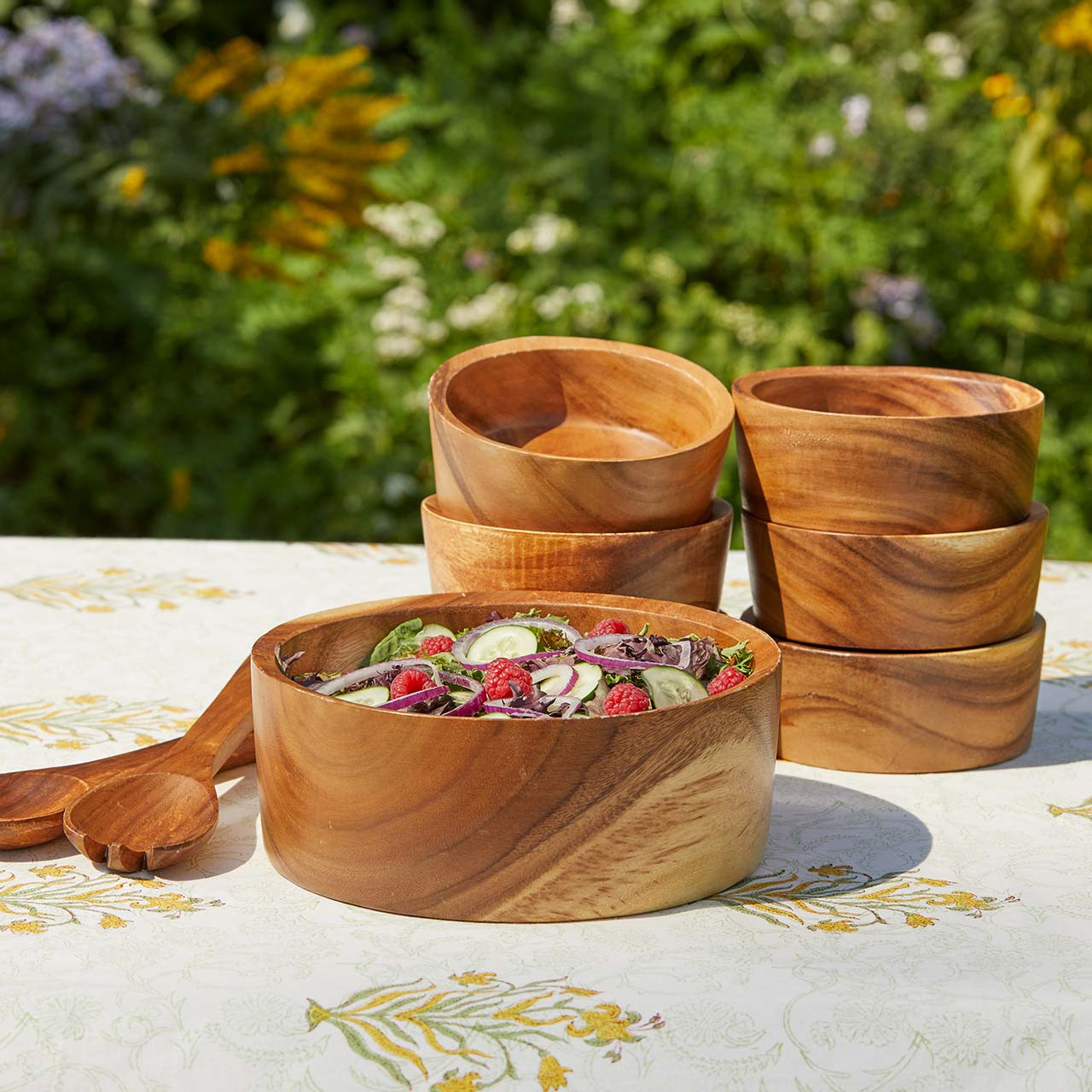 SERRV Acacia Wood Salad Set - Thumbnail 5