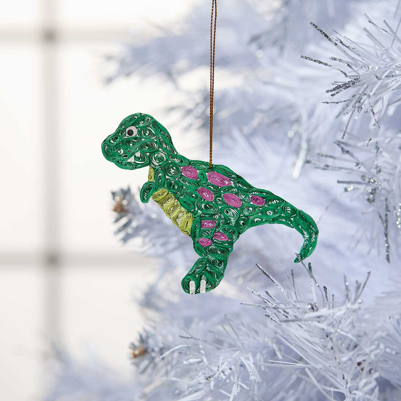 Handmade Christmas Ornaments | Paper T-Rex Ornament