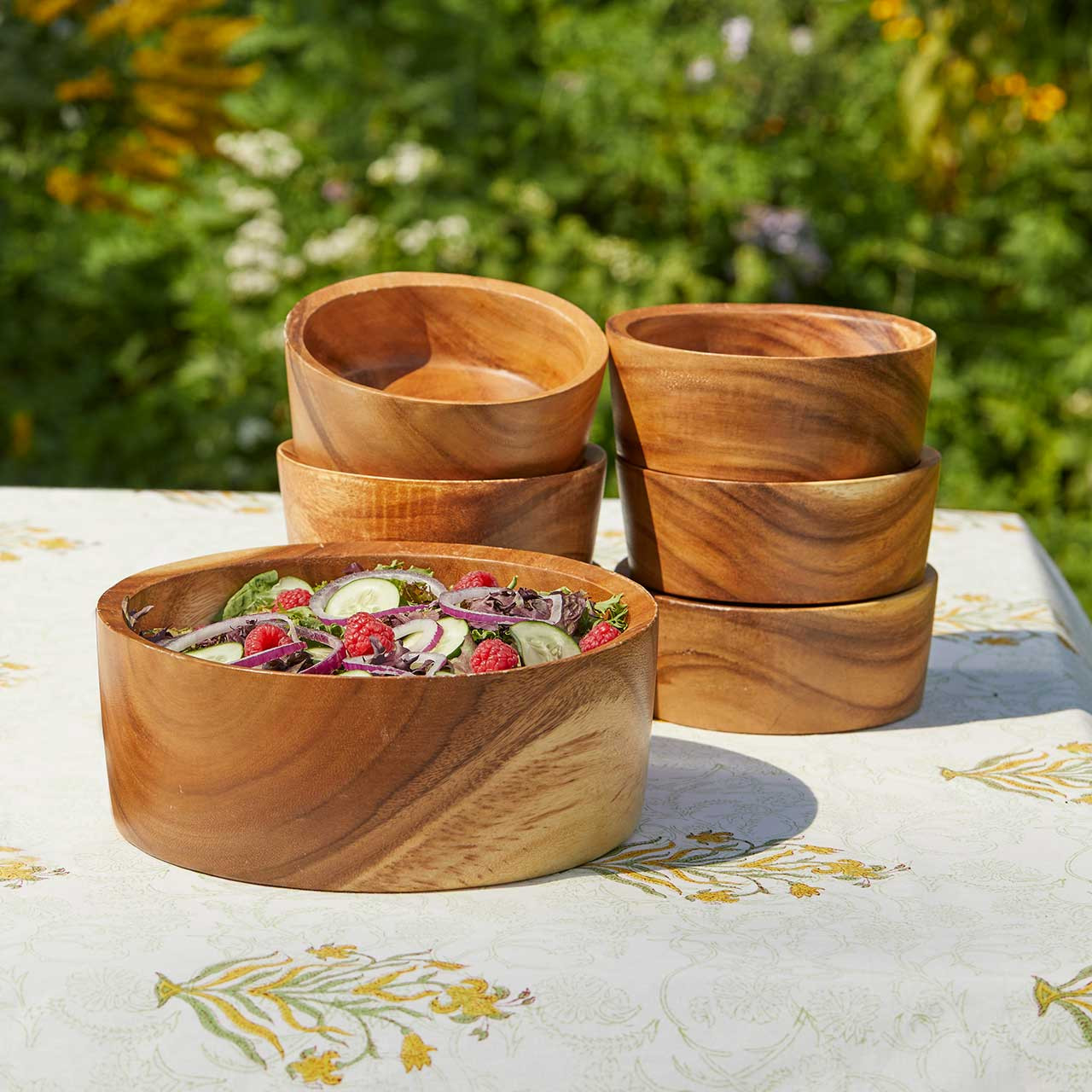 SERRV Acacia Salad Serving Bowl - Thumbnail 4