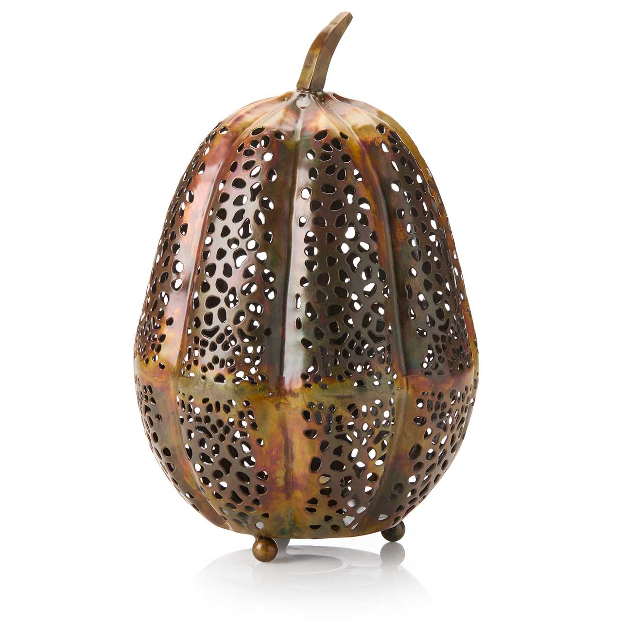 Gourd Lantern | Recycled Iron Autumn Candle Holder | SERRV