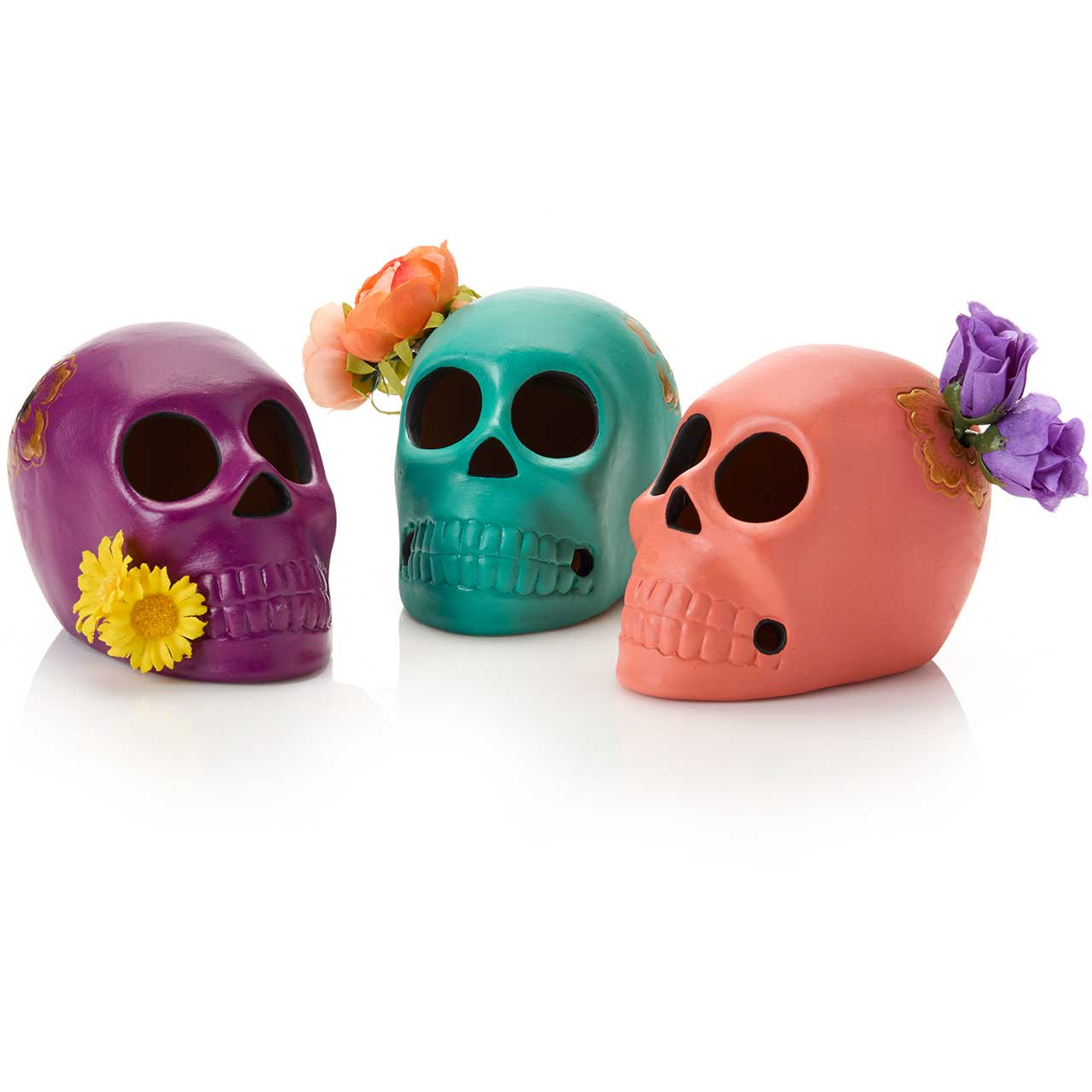 Ceramic Skull Flower Holders | Day of the Dead Vases | SERRV