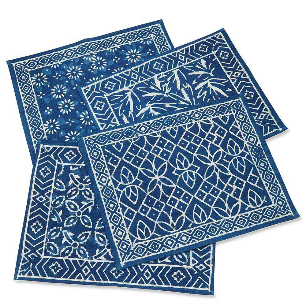 Indigo Dabu Placemats - Set of 4