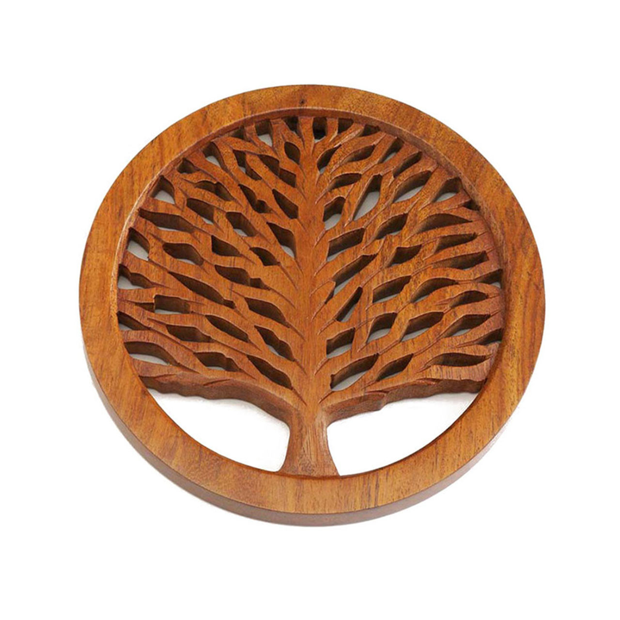 SERRV Tree of Life Shesham Trivet - Thumbnail 2