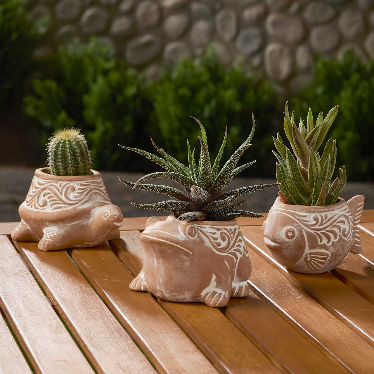 Terracotta Garden Accents | Pond Critter Terracotta Planters | SERRV