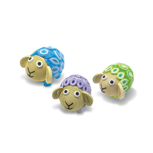serrv quilled pastel lamb trio