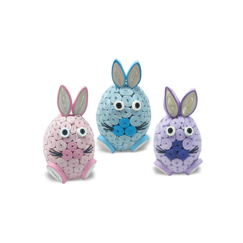 serrv pastel quilled bunny trio