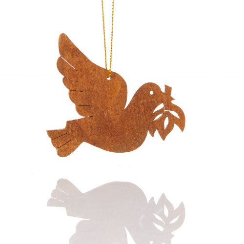 cinnamon bark peace dove ornament