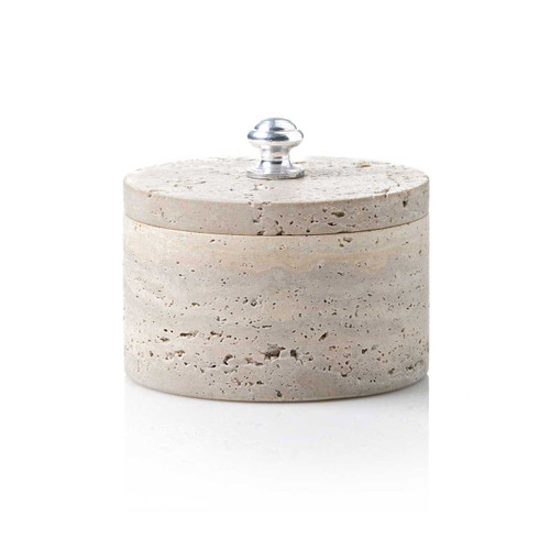 serrv travertine lidded canister