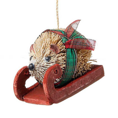 serrv sledding buri hedgehog ornament