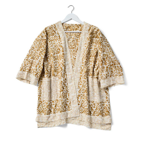 serrv saffron finch kalamkari kimono