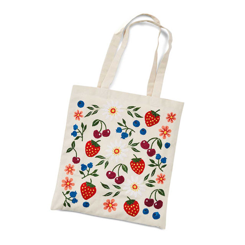 serrv farmer's market embroidered tote