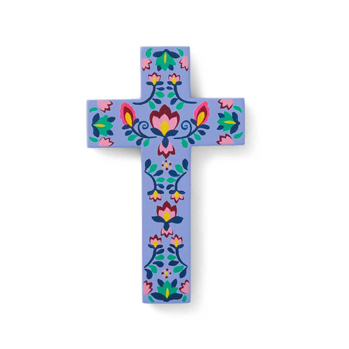 serrv blue botanica wall cross