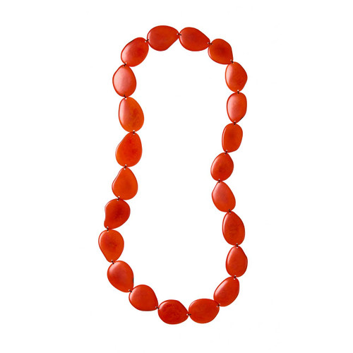 serrv papaya tagua long necklace