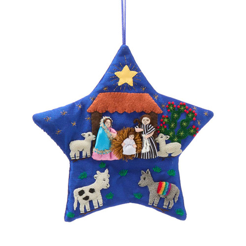 serrv arpillera star nativity
