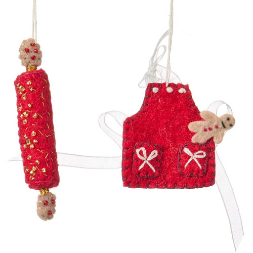 serrv holiday baker ornaments - set of 2 serrv holiday baker ornaments - set of 2