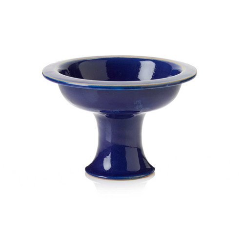 serrv indigo pedestal bowl